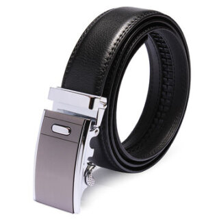 Black Automatic Buckle Business Cowhide Leather Belt