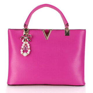 Butterfly Pearl V Leather Handbag