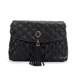 Elegant Plaid Tassel Pendant Shoulder Bag