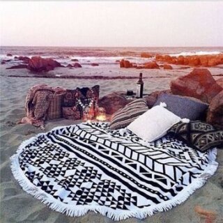 Bohemia Style Round Beach Knitted Towel