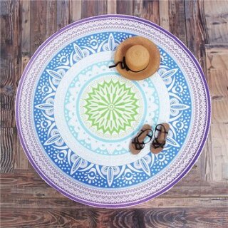 Blue Round Beach Towel