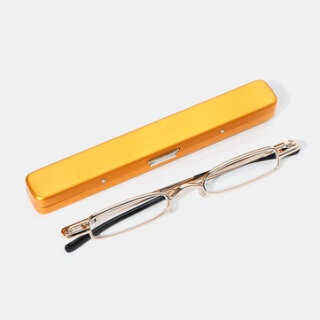 Portable Mini Square Frame Reading Glasses With Pen Holder