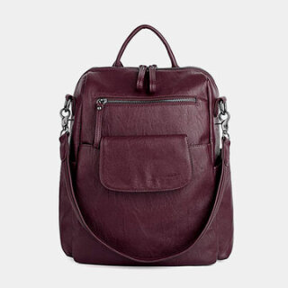 Multi-carry anti-theft Backpack Wine Red