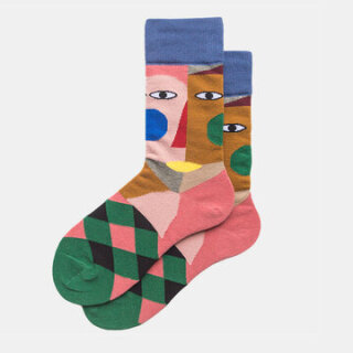 Color Art Tide Abstract Clown Cotton Socks