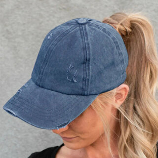 Made-Old Ripped Washed Denim Baseball Cap