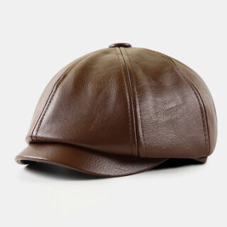 PU Leather Retro British Style Hat