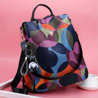 Nylon Print Anti-theft Backpack